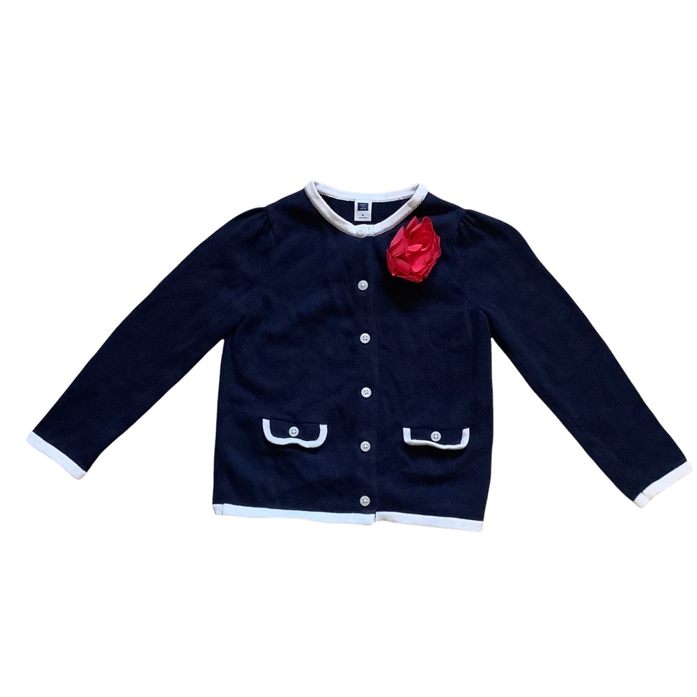 Janie and Jack Little Girls Navy Cardigan Size 4